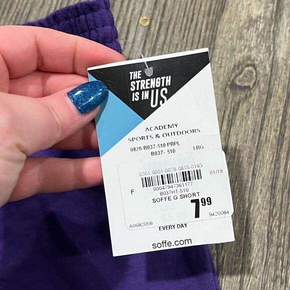 Soffee G Athletic Shirts Drawstring Elastic Waist Pull On Purple L 12-14 NWT - Picture 2 of 5